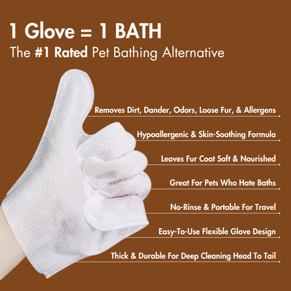 BFF PETS Deodorizing Cat & Dog Glove Wipes