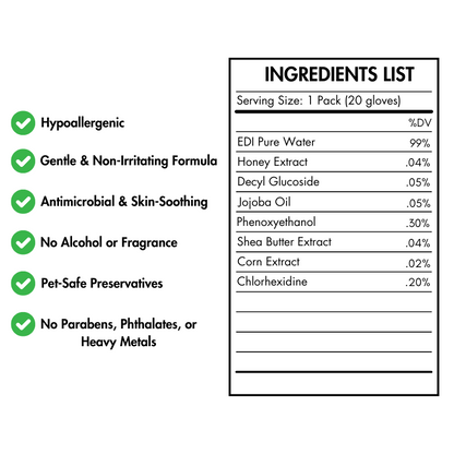 BFF PETS Deodorizing Cat & Dog Glove Wipes